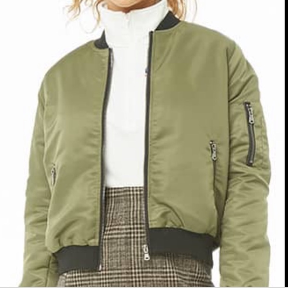 Forever 21 khaki Aviator style Bomber Jacket
